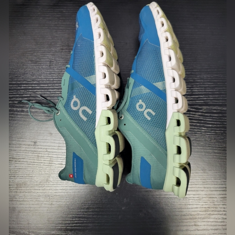 On Cloudflow Road Running Shoes Mens Size 10M Sea Petrol Blue Sneakers - Picture 6 of 10